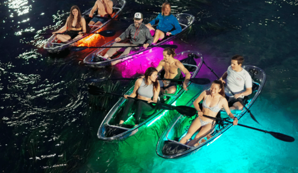 Glide Down This Glow-In-The-Dark River In Crystal Kayaks In Texas