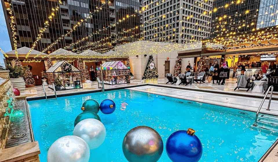 The Adolphus Hotel’s Rooftop Has Transformed Into A Magical Winter Village For The Holiday Season