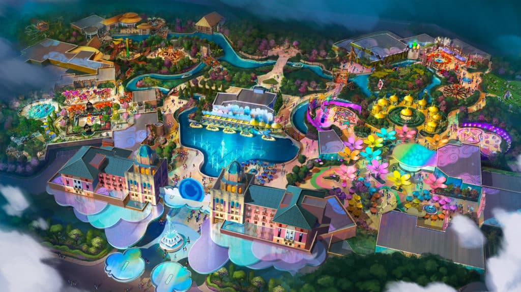 Image showing an artist conceptual rendering of the incoming Universal theme park in Frisco, Texas.