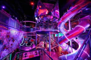 Image showing a room with tubes and artistic installations at Meow Wolf's "Omega Mart" in Las Vegas, Nevada. 