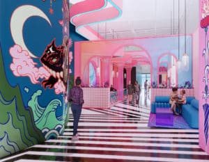 Image showing a rendering of the Meow Wolf location coming to Grapevine this summer