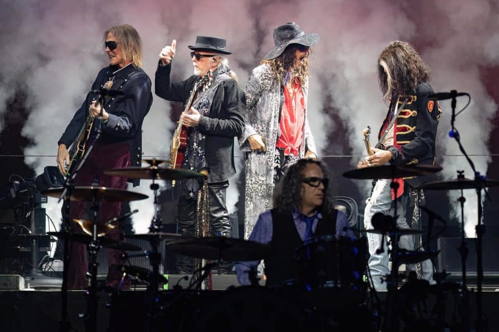 Image showing Aerosmith performing at a live concert