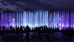 Image showing the water and light show named Lluvia at Grand Prairie's EpicCentral in Dallas