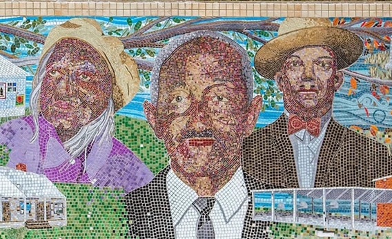 Image of a mosaic showing African American people in Plano